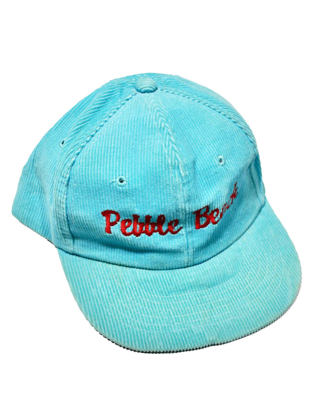 Vintage Pebble Beach Golf Course Country Club Blue 90s Corduroy Snapback Hat Cap